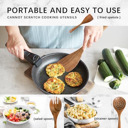 Wooden Spoons for Cooking, 4-Piece Acacia Wood Cooking Utensil Set