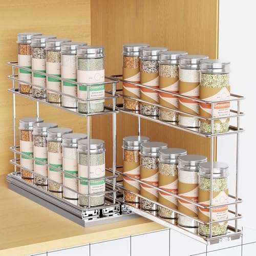 Mystozer Pull Out Spice Rack Organizer for Cabinet, Slide Out Spice Racks