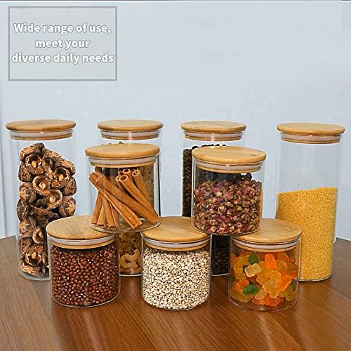 77L Glass Coffee Bean Container, 52.36 FL OZ (1550 ML), [Thickened Version] Glass Food Storage Jar with Airtight Seal Bamboo Lid - Clear Food Storage Canister for Serving Tea, Coffee, Spice and More