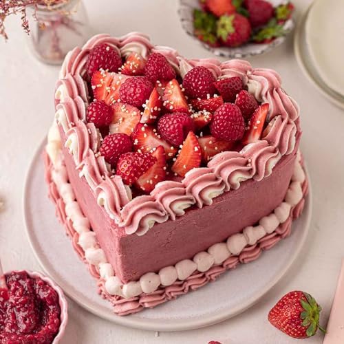 6 × 3 & 8 × 3 Inch Heart Shaped Cake Pans Set of 2, Aluminum Heart Cake Tin, Baking Cake Pan for Wedding, Party, Family Occasions, Chocolate, Bread. (Heart, 6 × 3 & 8 × 3 Inch,Set of 2)