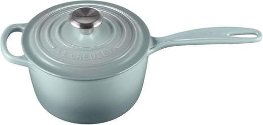 Le Creuset Enameled Cast Iron Signature Saucepan, 1.75 qt., Sea Salt