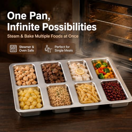 LIANYU Mini Loaf Pan, 8-Cavity Stainless Steel Baking Pan for Small Bread