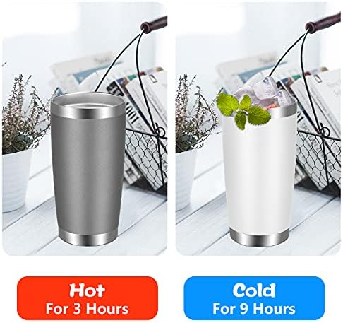 VEGOND 20oz Tumbler with Lid and Straw Stainless Steel Tumbler Cup Bulk Vacuum Insulated Double Wall Travel Coffee Mug Powder Coated Coffee Cup, White, 12 Pack