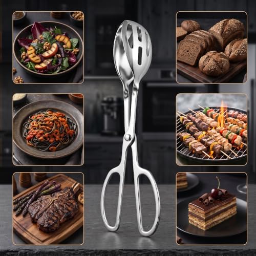 Serving Tongs for Salad 2 Pack, Scissor Design Kitchen Tongs