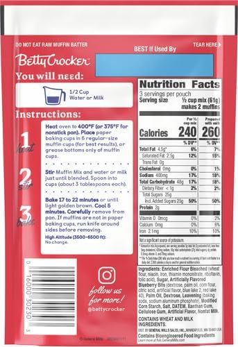 Betty Crocker Blueberry Muffin Mix, 6.5 oz