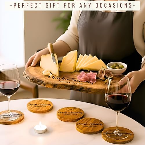 Personalized Olive Wood Cutting Board - Custom Charcuterie Boards, Housewarming, New Home, Birthday Gift for Women, Her, Men, Him, Wedding, Bridal Shower, Engagement, Anniversary, Mother’s Day Gifts