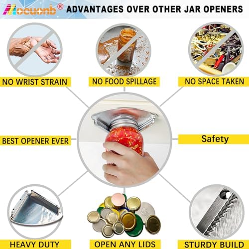 Moeuonb Under Cabinet Jar Opener for Seniors Lid Cap Opener for Weak Hands