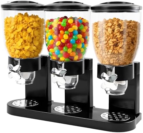 Triple Cereal Dispenser Countertop - 3 Pack 2L Black