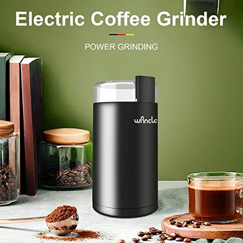 Wancle Electric Coffee Grinder, Spice Grinder, One Touch Coffee Mill for Beans, Spices and More, with Clean Brush Black