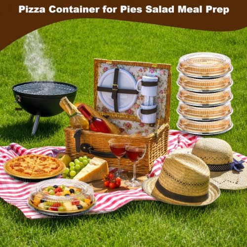 12 Pcs 9.8" Disposable Pie Containers with Clear Lids, 2.4" H