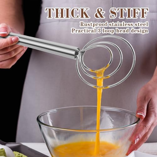 TEEVEA Danish Dough Whisk Stainless Steel for Sourdough Bread