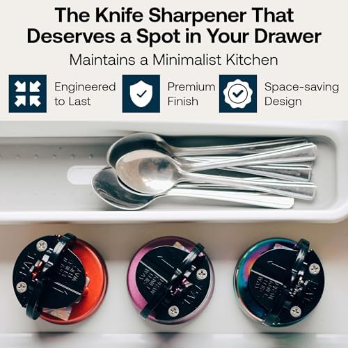 AnySharp – Pro – Easy to Use, Hands Free Knife Sharpener - Purple (UV)