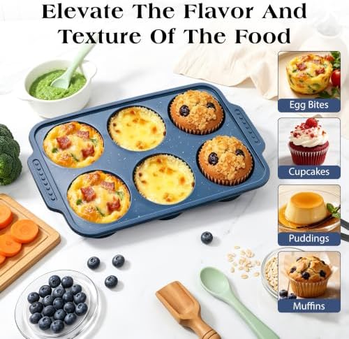 Silicone Muffin Pans for Baking with Metal Reinforced Frame