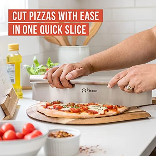 Chef Pomodoro Pizza Peel and Cutter Set, Foldable Handle, 12x14 in
