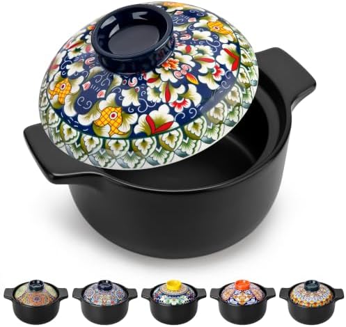 vancasso 3QT Ceramic Stock Pot with Lid, Nonstick Casserole Pot for Cooking