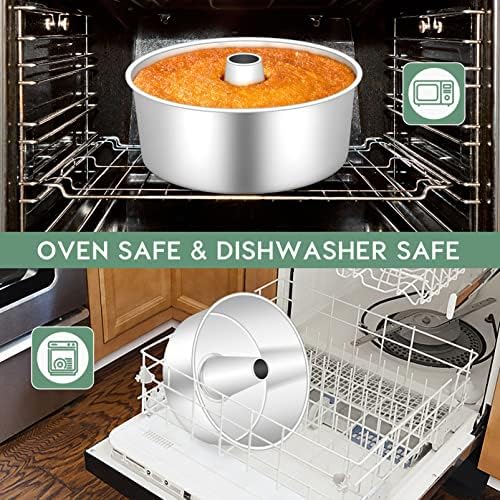 TeamFar 10inch Angel Food Cake Pan, Stainless Steel Cake Pan with Tube