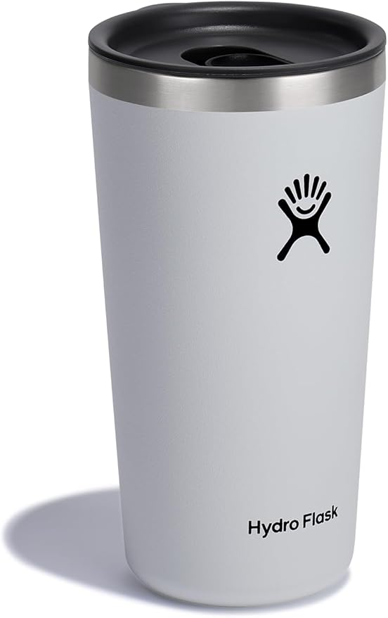 Hydro Flask All Around Tumbler Press-in Lid, Insulated Travel Mug, Stainless Steel Coffee Cup 20 Oz White