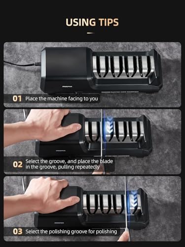 Reemix Electric Knife Sharpener with 4-Stage Sharpening