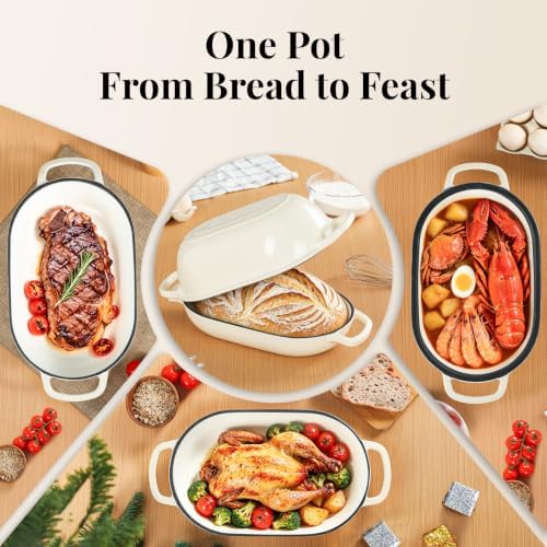 5-Quart Oval Dutch Oven for Bread Baking