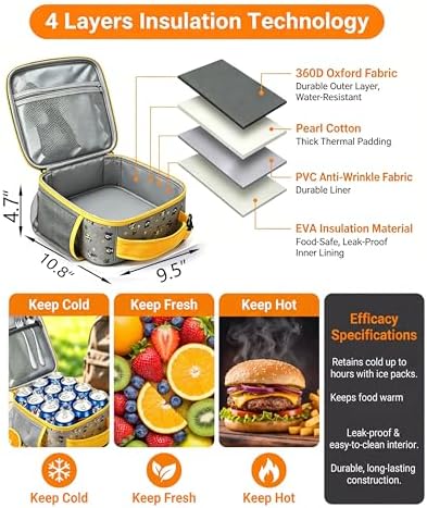 Lunch Box Kids,Cute Cartoon Insulated Lunch bag for Kids Boys Girls Portable Lightweight Small Lunchbox Special Design for school Picnic Outdoor