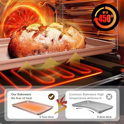 Wildone Baking Sheet Pan Set of 2, Nonstick Cookie Sheets for Baking