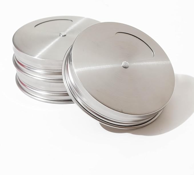 Mason Jar Spice Shaker Lids Stainless Steel – 8 Pack Adjustable Spice Lids for Mason Jars Wide Mouth – Seasoning Salt Pepper Dispenser Tops for Ball Canning Jars