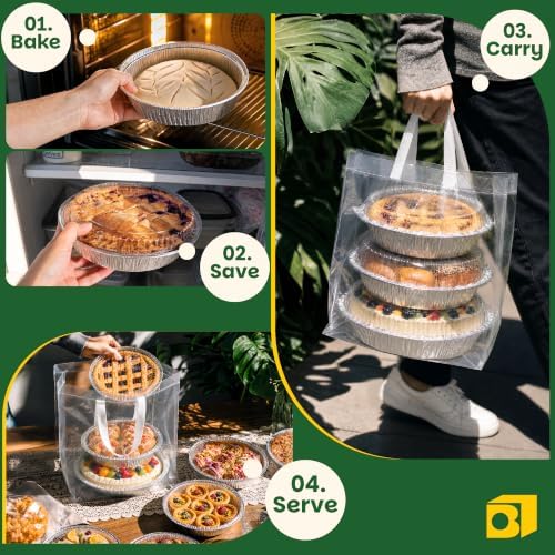 Round Aluminum Foil Pans with Lids, 20-Pack, 9", 8" & 7" Mixed Sizes