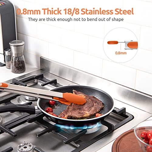 U-Taste Kitchen Tong for Cooking, 600ºF Heat-Resistant Silicon, 16in/Orange