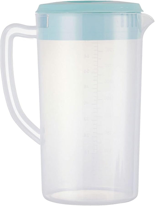 81oz/2.4Litre/0.63 Gallon Plastic Water Pitcher with Lid BPA-FREE Carafes Mix Drinks Water Jug for Hot/Cold Juice Beverage Ice Tea (Sky Blue, 81oz)