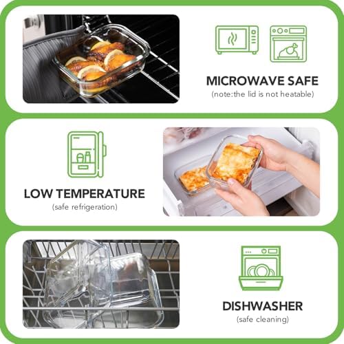 8 Pack Glass Food Storage Containers with Lids(Blue)