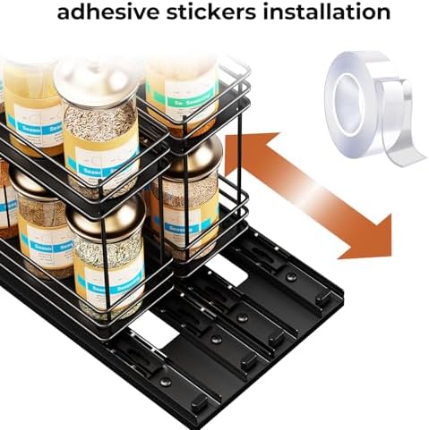 Mystozer Pull Out Spice Rack Organizer for Cabinet, Slide Out Spice Racks