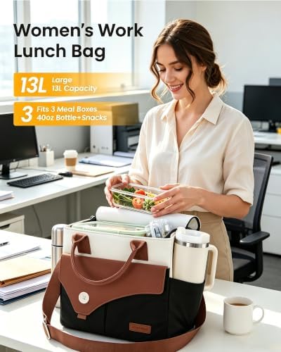 LOVEVOOK Lunch Box for Women,Large Insulated Leakproof Lunch Bag for Work