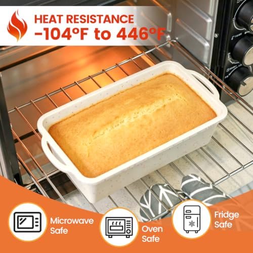 9 x 5 IN Silicone Loaf Pan, Metal Reinforced Bread Pan, 2 Pack Large Size