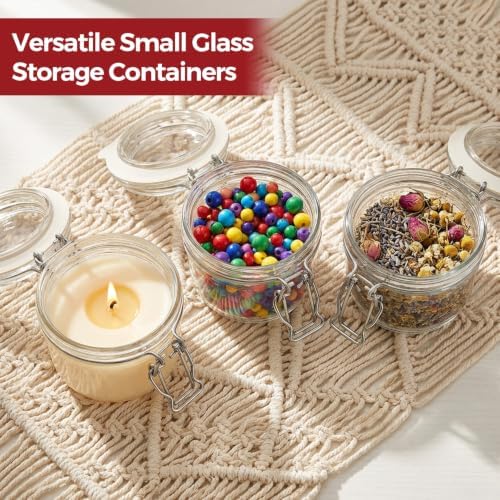 Small Glass Containers with Airtight Lids 4 oz 6 Pack Mini Jam Jars