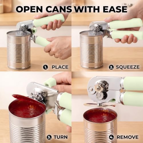 Zulay Kitchen Stainless Steel Swing Open Manual Can Opener Comfortable Grip