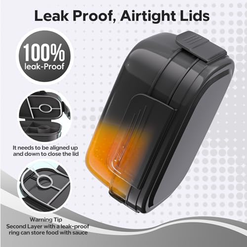Bento Box Adult with Insulated Lunch Bag - 3 Stackable Leak-Proof Lunch Box