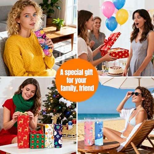 Joyclub Personalized Graduation Gifts 20oz Sublimation Tumblers Sublimation Cups with Straw for Heat Press Flat Edge Skinny Straight SublimationTumbler Colorfull Lids 10 pack