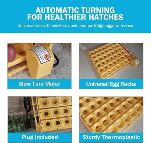 GQF 1611 Hova-Bator Turner with 6 Universal Egg Racks