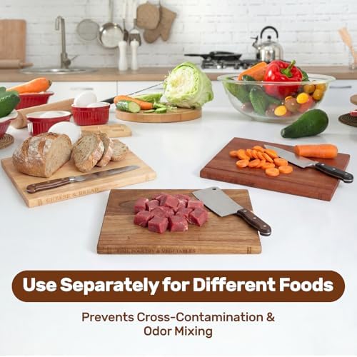 Book Cutting Board Set with Wood Stand, Wooden Cutting Boards for Kitchen,Knife Friendly Decorative Board that Look Like Books, Easy to Store & Clean,Unique Gift for Book Lovers & Home Cooks