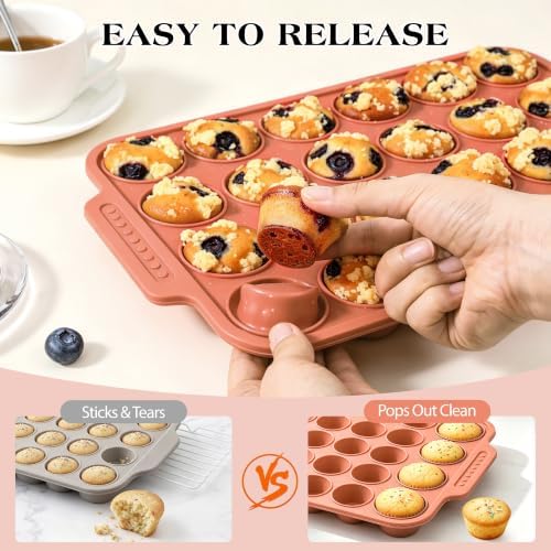 Silicone Muffin Pans for Baking with Metal Reinforced Frame