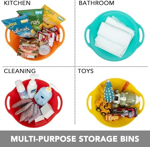 Tiawudi 6 Pack Snack Bowls (4.9L Large), Plastic Serving Bowls for Party, Large Bowls with Handles for Kitchen, Fruit, Cereal, Candy, Salad and Chip, Microwave Safe