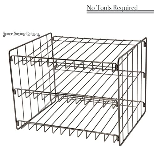 Kitchen Details 3 Tier Can Organizer | Canned Food Storage Rack | Kitchen Cabinet and Pantry Organization | Holds 36 Cans | Space Saving | Onyx