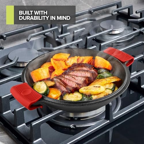 Modern Innovations 3-in-1 Dutch Oven & Skillet Combo, Preseasoned Cast Iron Cookware Set, 5QT Dutch Oven, 1.6QT Skillet with Lid, Versatile Pots and Pans for Camping & Home Cooking