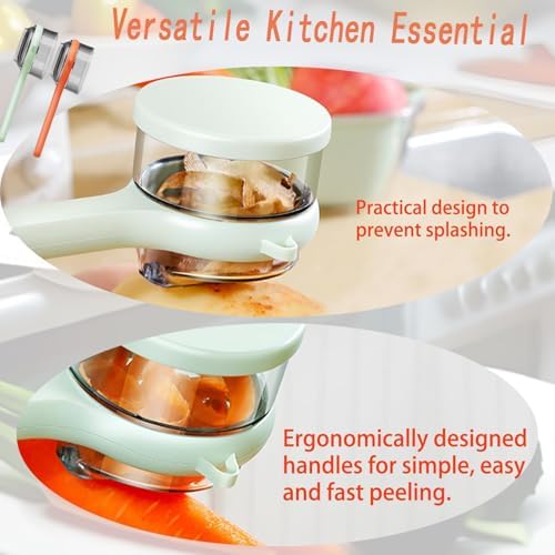 Multifunctional Peeler with Storage Box, Vegetable for Kitchen, Stainless Steel Double Sided Storage for Kitchen use, Fruit Peeler, Safe and efficient Peeling(2Pcs)