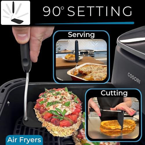 Adjustable Angle Spatula PPSU Material – Flexible Cooking Egg Flipper & Fish Spatula for Pancakes & Indoor Griddles – Swappable Heat-Resistant Thin Heads Spatula - Non-Stick Cookware Safe