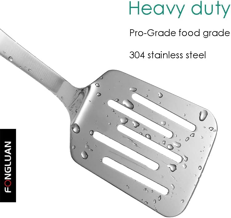 Stainless Steel Cooking Slotted Turner/Spatula Heat-Resistant POM Handles Heavy Duty Metal Kitchen Spatulas For Cooking & Serving