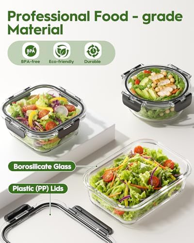 Canfanni 40 Piece Glass Food Storage Containers with Airtight Lids