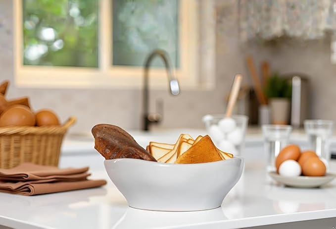 12.2'' Fruit Bowl for Kitchen Desktop, Modern Art Bowl,120oz Large Capacity,Can hold up to 10 full-size Baguettes, Grapes,Bananas, Pineapples