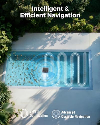 Solar Pool Skimmer Robot with App & Remote, 24/7 Automatic Surface Cleaner