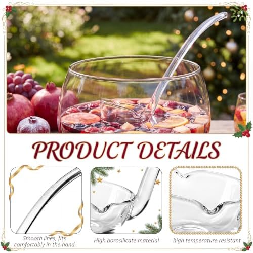 14 Inch Punch Ladle Borosilicate Glass Heat Resistant Spoon
